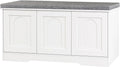 DINZI LVJ Shoe Bench, Entryway Storage Bench with Doors, Cushion, 3-Tier Shoe Rack with 9-Cubby, 39.4" L x 13.8" W Shoe Organizer Cabinet, Fully Adjustable Shelves, Living Room, Bedroom, White