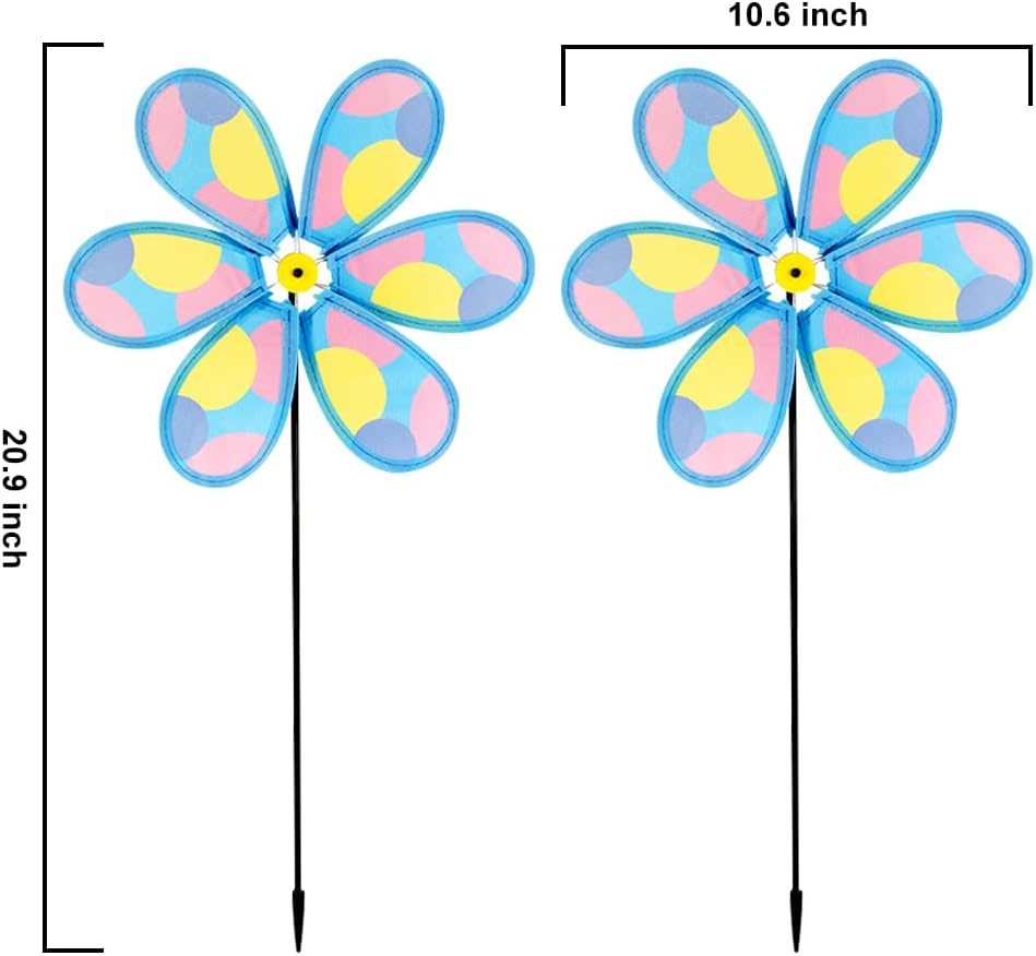 4PCS Wind Spinners for Yard and Garden, Lawn Yard Decorations Pinwheels Colorful Whirligigs Windmill Kids Toys for Outdoor Decor