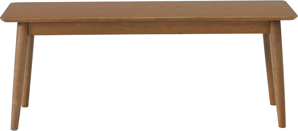 Alaterre Furniture Calais Dining – Mid Century Modern 46-Inch Solid Wood Dining Bench – Entryway Bench with Minimalist Design for Entryway, Dining Room, Kitchen, or Bedroom (Warm Pecan Finish)