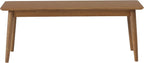 Alaterre Furniture Calais Dining – Mid Century Modern 46-Inch Solid Wood Dining Bench – Entryway Bench with Minimalist Design for Entryway, Dining Room, Kitchen, or Bedroom (Warm Pecan Finish)