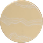 Bali & pari Aponi Marbled Resin End Table - Sculptural Side Table with Round Top and Pedestal Base, Modern Contemporary Statement Furniture, Cream