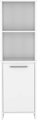 Eiffel Kitchen Pantry with Two External Shelves & Two Interior Storage, Single Door Cabinet, White