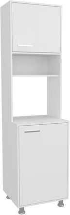 Kitchen Pantry with 2 Doors and 5 Shelves in White | Tall vertical design with 5 shelves for efficient kitchen storage