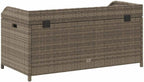 Gray Poly Rattan Patio Storage Bench with Waterproof Bag, 39.4x19.7x20.5 Inch Outdoor Seat and Storage Box
