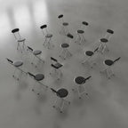 J&V TEXTILES Cushioned Padded Folding Stool with Back | Space-Saving Design, Folds Flat, Padded Backrest, Round Padded Seat, 2.8" Folded Thickness