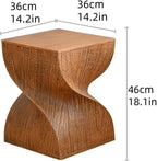 Design Side Table Magnesium Oxide End Table for Patio Living Room Bedroom Night Stand for Small Spaces(Grey)