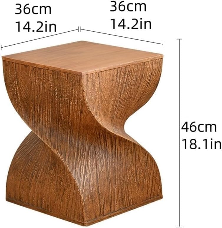 Design Side Table Magnesium Oxide End Table for Patio Living Room Bedroom Night Stand for Small Spaces(Grey)