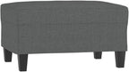 Modern Dark Gray Footstool with Breathable Fabric and Sturdy Plywood Frame, Compact Design for Living Room, Sofa or Recliner