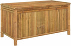 Bamboo Patio Storage Box 43.3x20.5x21.7 Inches | Durable Natural Material, Open Slats Ventilation, Indoor Outdoor Use, Storage Bench