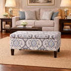 HomePop 36" Storage Ottoman Bench with Hinged Lid - Slate Damask
