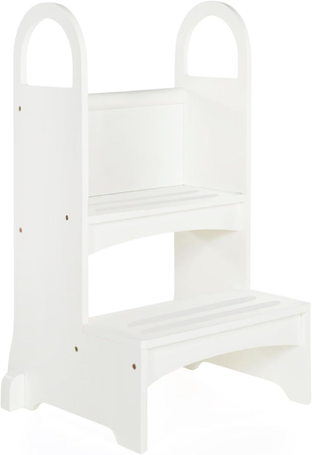 Guidecraft High-Rise Step-Up - White: Two Step Stool with Handles and Safety Non-Slip Treads and Anti-Tip Feet for Kids and Adults- Quality Learning Furniture