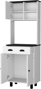 Emily White and Wengue 1-Drawer Kitchen Pantry
