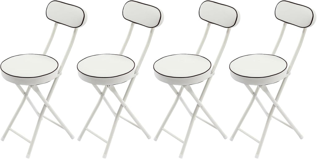 4 Pcs Folding Stool with Backrest Portable Cushioned Padded Folding Stool Foldable Bar Chair for Cafe Restaurant Bar Outdoor Camping Kitchen