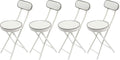 4 Pcs Folding Stool with Backrest Portable Cushioned Padded Folding Stool Foldable Bar Chair for Cafe Restaurant Bar Outdoor Camping Kitchen