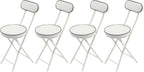 4 Pcs Folding Stool with Backrest Portable Cushioned Padded Folding Stool Foldable Bar Chair for Cafe Restaurant Bar Outdoor Camping Kitchen