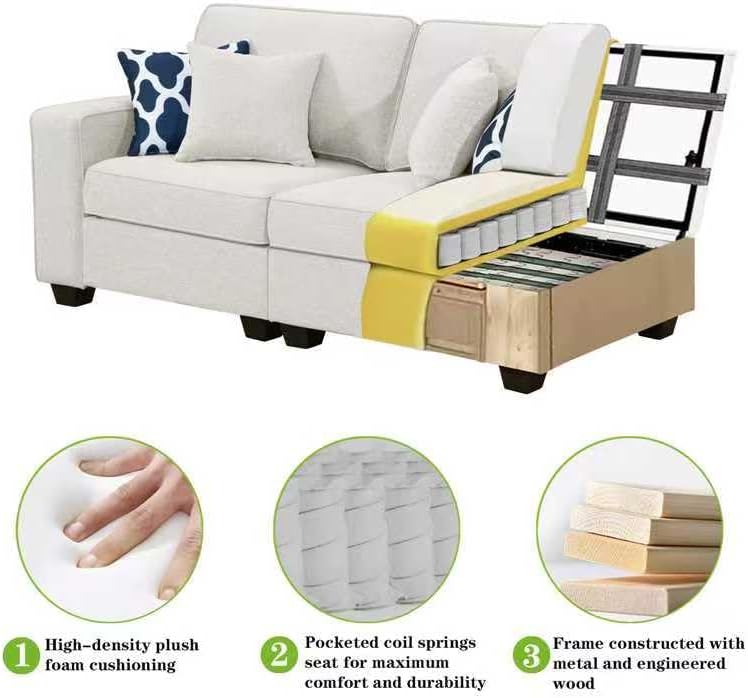Legend Vansen Modular Sectional Sofa L Shaped Couch with Ottoman Modern Reversible Corner Sectional Couch for Living Room