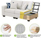 Legend Vansen Modular Sectional Sofa L Shaped Couch with Ottoman Modern Reversible Corner Sectional Couch for Living Room