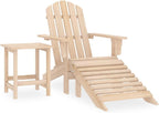 vidaXL Patio Chair, Outdoor Chair for Deck Yard Backyard, Dining Chair with Ottoman and Table, Patio Furniture, Modern Style, Solid Fir Wood