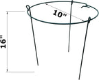 10" Wide x 16" High Peony Cage Rings Garden Plant Support Brace, Pack of 10 Round Metal Plant Stakes Rings, Strong Large Garden Supports for Flowers, Peonies, Rose, Lily