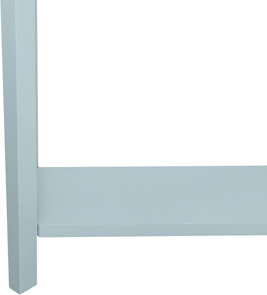 East at Main Marnie Blue Narrow Console Table for Entryway with Drawer | 23.75-inch slim hallway table with lower shelf, powder blue and natural wood finish, coastal furniture for small spaces