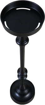 New Ridge Home Goods Round 26in. Steel Martini Side Table, Indoor/Outdoor, Black