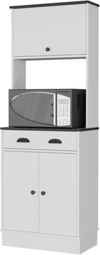 White and Black 2 Cabinet Kitchen Pantry