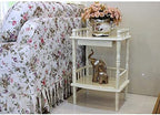 Telephone Table, European-Style Living Room Solid Wood Telephone Stand,Small Square Coffee Table,Sofa Side Table with Drawers,Side Table (Color:Stainless Steel)
