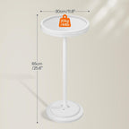 HOOBRO Small Round Side Table, Drink Table, Coffee Martini Table with Pedestal Accent for Small Spaces in Living Room, Bedroom, Sofa Couch, White WW168BZ01