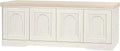 DINZI LVJ Shoe Bench, Entryway Storage Bench with Doors, Cushion, 2-Tier Shoe Rack with 8-Cubby, 47.2”L x 13.8”W Farmhouse Shoe Organizer Cabinet, Adjustable Shelf, Living Room, Bedroom, Rustic White