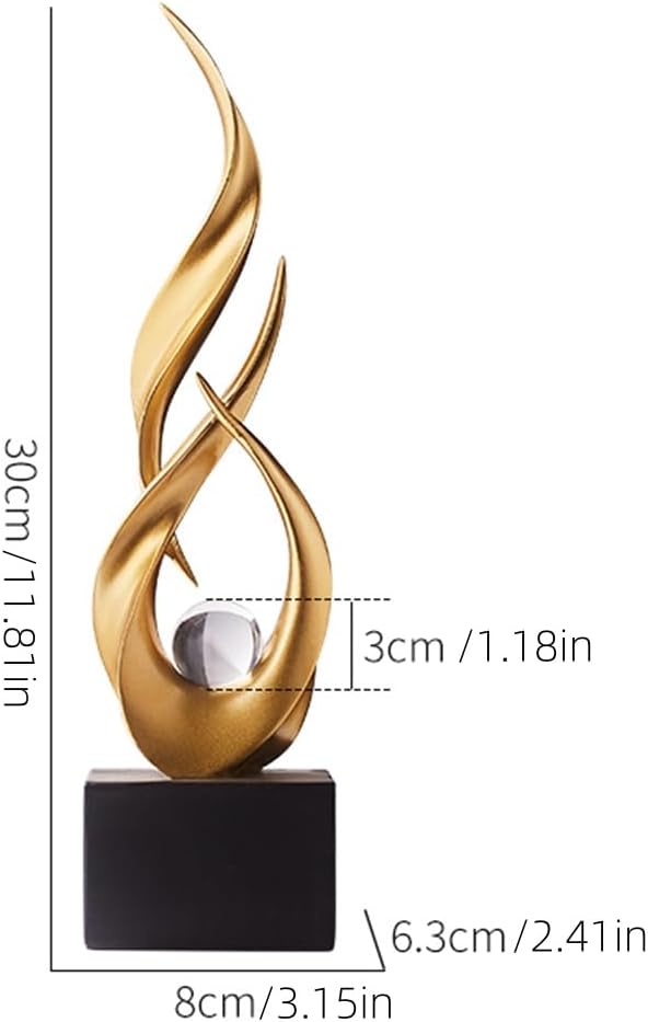 AWNR Abstract Art Deco Decor Statues for Home,Shelves,Table,Living Room, Dining Room,Modern Sculpture Decoraciones of Homes for Sale (Gold D)