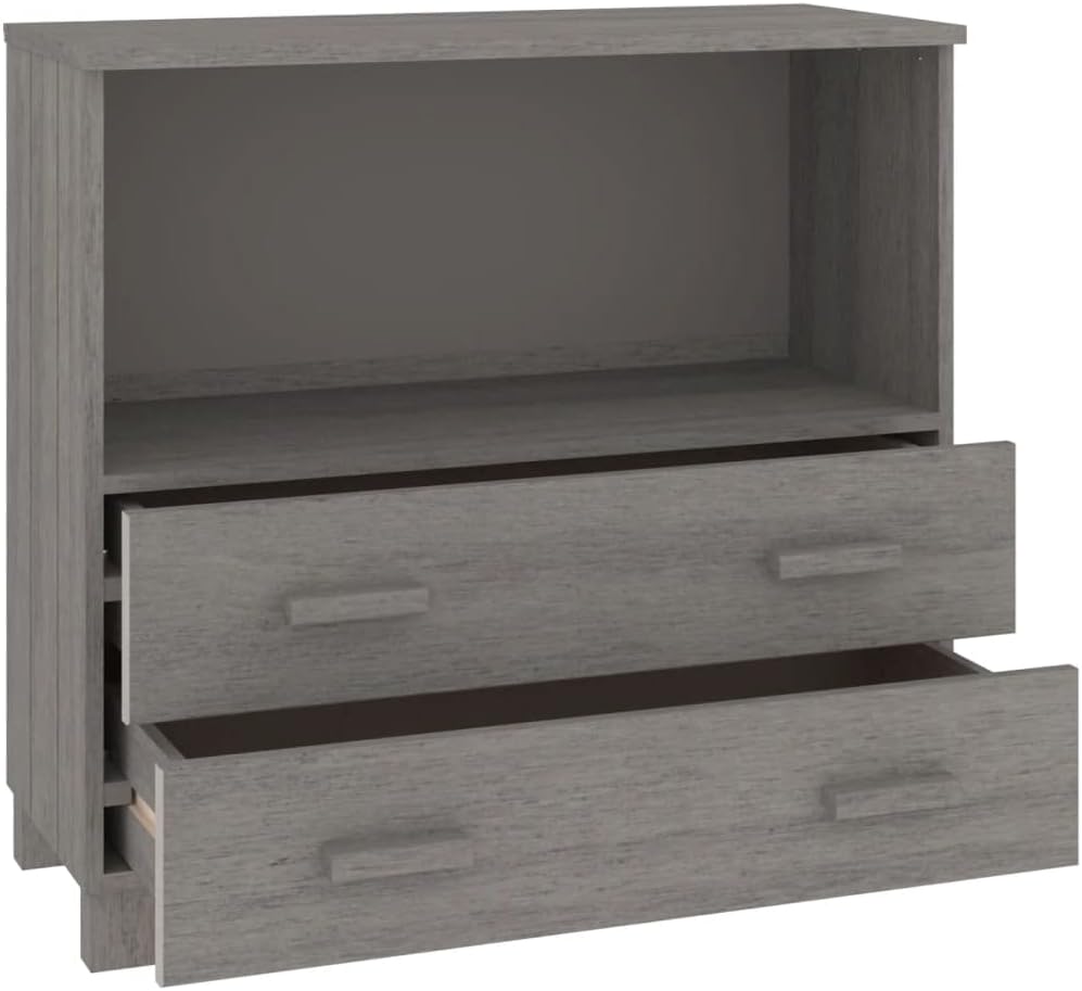 Light Grey Sideboard with Solid Pine Wood and MDF Construction, Modern Storage Cabinet for Living Room or Dining Room, Durable Furniture with Smooth Finish and Versatile