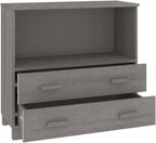 Light Grey Sideboard with Solid Pine Wood and MDF Construction, Modern Storage Cabinet for Living Room or Dining Room, Durable Furniture with Smooth Finish and Versatile