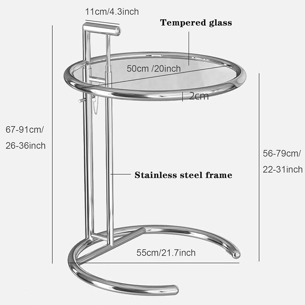 Stylish C-Shaped Sofa Side Table: The Perfect Blend of Function and Design(Color:Brown)