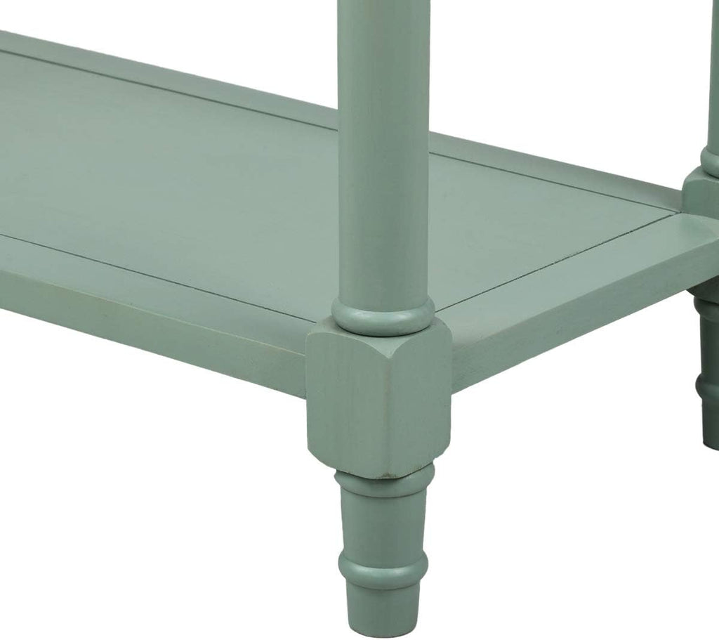 Knocbel Antique Entry Console Table with Drawers & Bottom Open Shelf, Wood Sofa Tables for Entryway Hallway Living Room, 35.43" W x 13.8" D x 30.25" H, Retro Blue