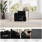 Novilla Modular Sectional Sofa, Modern Cloud Sectional Couch with Smarts Coil® Support, Upholstered Couch for Living Room Apartments Bedroom, No Assembly Required (Armless Chair)
