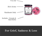 Heal My Heart Soy Affirmation Candle | 9 oz with Rose Quartz & Seraphinite Crystals, Herbs and Essential Oils | Sadness, Loss & Heartache | Wiccan, Pagan, Magick, Spirituality