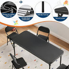 Garvee 5-Piece Folding Table and Chairs for Boys and Girls | Children Activity Table and Chairs Set with 1 Table & 4 Chairs, Suitable for Daycare, Classrooms and Dining Rooms