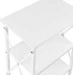 VECELO End Side Table Night Stand,X-Design with Storage Shelf for Bedroom,Living Room,White
