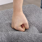 Homebeez 18" Square Storage Ottoman with Wheels, Tufted Linen Cube | Rolling Ottoman with Storage, Coffee Table Ottoman for Couch, Modern Footrest for Living Room Bedroom, Grey