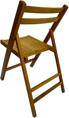 Wood Folding Chairs, Set of 4 Slatted Wood Event Chairs, Honey Color Foldable Dining Chairs for Patio Garden Wedding Party Outdoor Seating