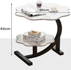 C Shaped End Table Sofa Couch Side Tables with Storage Shelves Nightstand for Living Room Bedroom Office No Discoloration After Long-Term use Easy Assembly(Brown)
