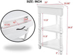 Small Triangle Corner Table Wood Corner Side Tables with Drawer & 2 Open Shelves 3 Tier End Corner Table with Solid Wood Legs for Small Spaces Living Room - Milk White