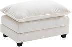 Ihanherry Ottoman for Modular Sectional Cloud Sofa, Chenille Deep Seat Couch for Apartment, Living Room and Bedroom, Beige