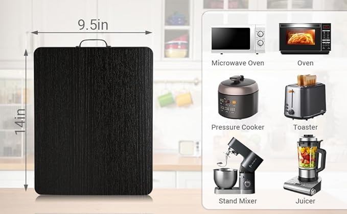 360° Rotatable Sliding Tray for Kitchen Appliances, Wooden Sliding Tray for Coffee Maker, Coffee Pot Slides for Countertop Installation, Easy to Slide (Black, Small)