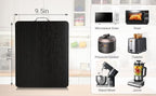 360° Rotatable Sliding Tray for Kitchen Appliances, Wooden Sliding Tray for Coffee Maker, Coffee Pot Slides for Countertop Installation, Easy to Slide (Black, Small)