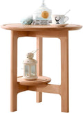Premium Household Goods Round Phone Table, 25x 25 X 50 Cm - Rubber Wood