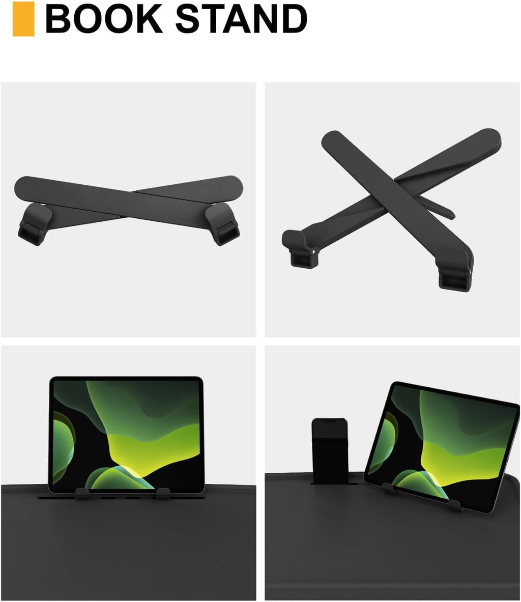 TV Tray Table, XL PRO TV Dinner Tables, 16.9 x 22 x 29.1inch Folding Desk with Cup Holder and Tablet Slot, Adjustable Couch Desk with 6 Height & 3 Tilt Angle Adjustments, Laptop Desks, 2 Pack