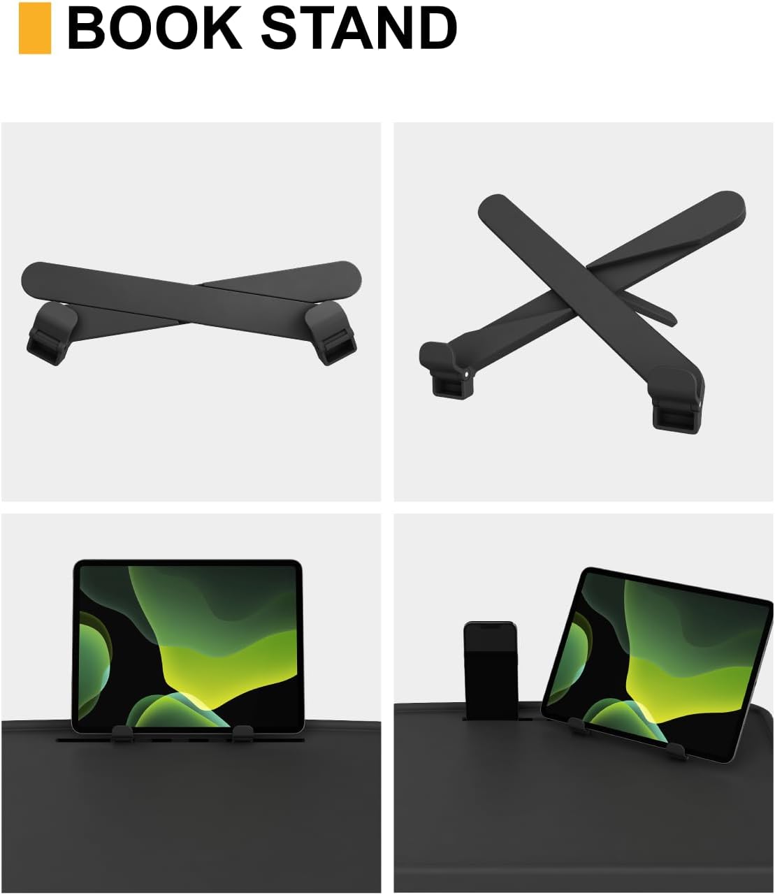 TV Tray Table, XL PRO TV Dinner Tables, 16.9 x 22 x 29.1inch Folding Desk with Cup Holder and Tablet Slot, Adjustable Couch Desk with 6 Height & 3 Tilt Angle Adjustments, Laptop Desks, 2 Pack