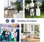 Byliable 28in Folding Cocktail Table, Round Bar Height Table, Black 2-Pack | Foldable Design with Removable Legs, HDPE Tabletop, 43.3 in Tall, Indoor Outdoor for Parties, Patios, Weddings, Events