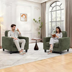 Comfy Accent Chairs for Living Room, Mid Century Modern Upholstered Living Room Chair, Chenille Reading Armchair for Apartment, Waiting Room, Office, Green